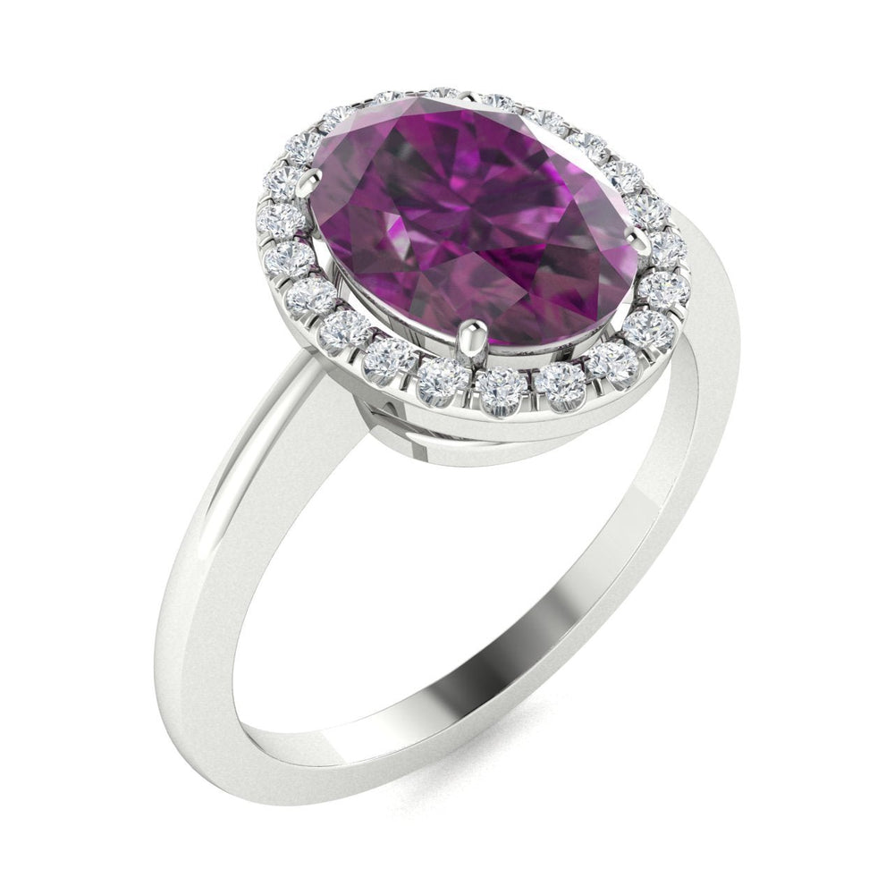 14KT Gold Natural color changing Alexandrite and Diamond Ladies Ring (Alexandrite 1.00ct White Diamonds 0.10cts)