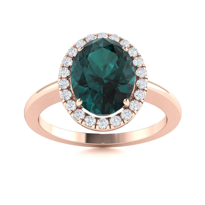 14KT Gold Natural color changing Alexandrite and Diamond Ladies Ring (Alexandrite 1.00ct White Diamonds 0.10cts)