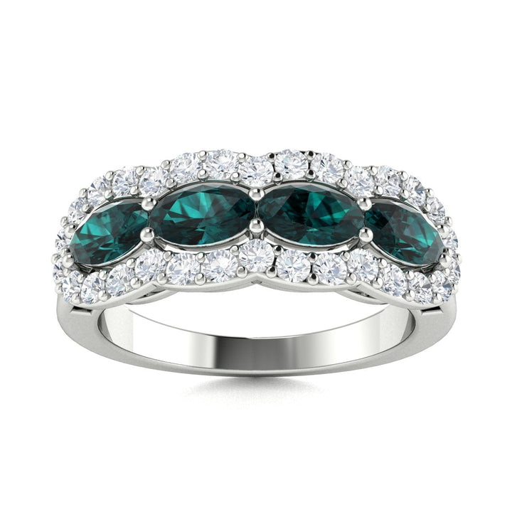 14KT Gold Oval Alexandrite and Diamond Ladies Ring (Alexandrite 1.02 cts. White Diamond 0.33 cts.)