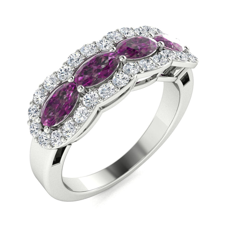 14KT Gold Oval Alexandrite and Diamond Ladies Ring (Alexandrite 1.02 cts. White Diamond 0.33 cts.)