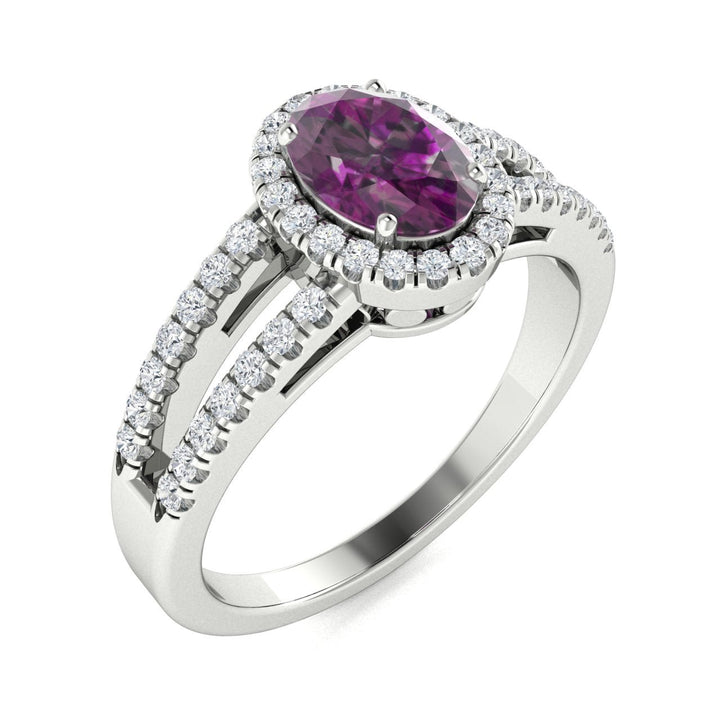 14KT Gold Oval Alexandrite and Diamond Ladies Ring (Alexandrite 1.28 cts. White Diamond 0.24 cts.)