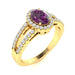 14KT Gold Oval Alexandrite and Diamond Ladies Ring (Alexandrite 1.28 cts. White Diamond 0.24 cts.)