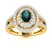 14kt Gold Oval brilliant cut Natural Alexandrite and Diamond Ladies Ring (Alexandrite 0.33 cts. Diamonds 0.70 cts.)