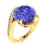 14KT Gold Oval Brilliant Cut Tanzanite and Diamond Ladies Ring (Tanzanite 3.50 cts. White Diamonds 0.33 cts.)