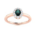 14Kt Gold Oval Brilliant Natural Alexandrite and Diamond Ladies Ring (Alexandrite 0.35 cts. White Diamonds 0.20 cts.)
