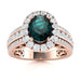 14Kt Gold Oval Brilliant Natural Alexandrite And Diamond Ring (Alexandrite 1.25 cts. White Diamonds 1.20 cts.)
