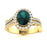 14KT Gold Oval Brilliant Natural Color-Changing Alexandrite and Diamond Ladies Ring \