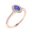 14Kt Gold Oval Brilliant Tanzanite and Diamond Ladies Ring (Tanzanite 0.30 cts. White Diamonds 0.20 cts.)
