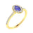 14Kt Gold Oval Brilliant Tanzanite and Diamond Ladies Ring (Tanzanite 0.30 cts. White Diamonds 0.20 cts.)