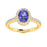 14kt Gold Oval brilliant Tanzanite and Diamond Ladies Ring (Tanzanite 0.60 cts. Diamonds 0.35 cts.)