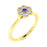 14KT Gold Oval Brilliant Tanzanite and Diamond Ladies Ring (Tanzanite 0.60 cts. White Diamond 0.20 cts.)