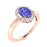 14KT Gold Oval Brilliant Tanzanite and Diamond Ladies Ring (Tanzanite 0.90 cts. White Diamonds 0.28 cts.)