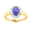 14KT Gold Oval Brilliant Tanzanite and Diamond Ladies Ring (Tanzanite 0.90 cts. White Diamonds 0.28 cts.)
