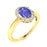 14KT Gold Oval Brilliant Tanzanite and Diamond Ladies Ring (Tanzanite 0.90 cts. White Diamonds 0.28 cts.)