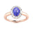 14KT Gold Oval Brilliant Tanzanite and Diamond Ladies Ring (Tanzanite 0.90 cts. White Diamonds 0.28 cts.)