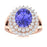 14KT Gold Oval Brilliant Tanzanite and Diamond Ladies Ring (Tanzanite 1.25 ct. White Diamonds 0.25 cts.)