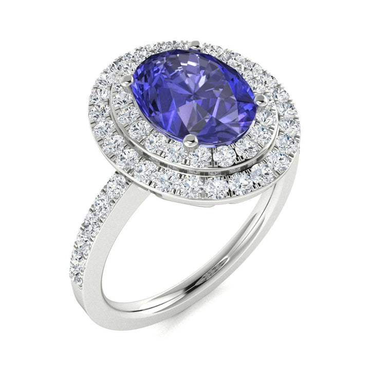 14kt Gold Oval brilliant Tanzanite and Diamond Ladies Ring (Tanzanite 1.50 cts. Diamonds 0.60 cts.)
