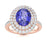14kt Gold Oval brilliant Tanzanite and Diamond Ladies Ring (Tanzanite 1.50 cts. Diamonds 0.60 cts.)