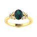 14KT Gold Oval Cut Natural Alexandrite and Diamond Ring (Alexandrite 0.95 ct White Diamonds 0.04 cts)