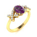14KT Gold Oval Natural Alexandrite and Diamond Ladies Ring (Natural Alexandrite 0.9 cts. White Diamond 0.04 cts.)