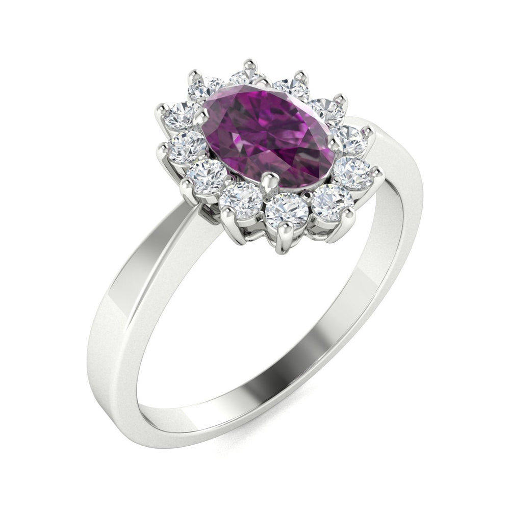 14KT Gold Oval Natural Alexandrite and Diamond Ladies Ring (Natural Alexandrite 1.09 cts. White Diamond 0.31 cts.)