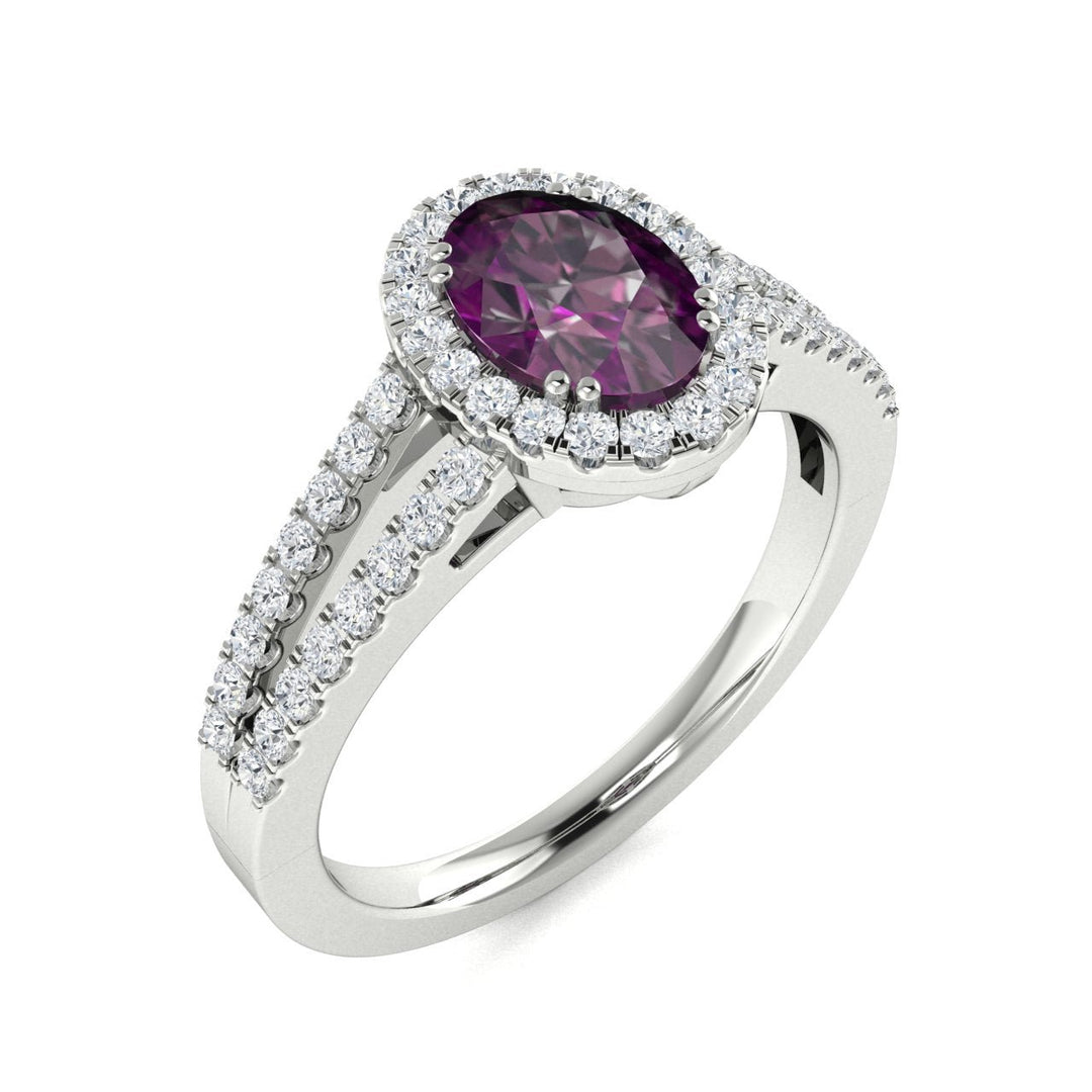 14kt Gold Oval Shaped Natural Alexandrite and Diamond Ladies Ring (Alexandrite 0.65 cts. Diamonds 0.40 cts.)