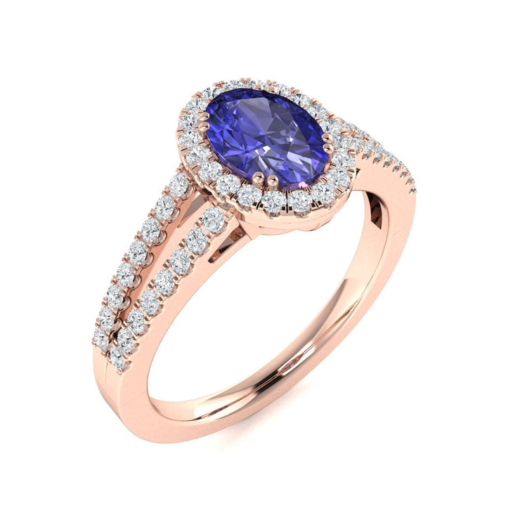 14kt Gold Oval Shaped Tanzanite and Diamond Ladies Ring (Tanzanite 0.65cts. Diamonds 0.40 cts.)