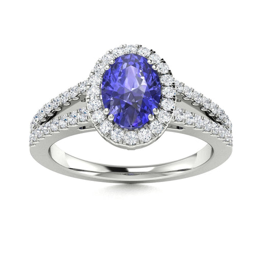 14kt Gold Oval Shaped Tanzanite and Diamond Ladies Ring (Tanzanite 0.65cts. Diamonds 0.40 cts.)