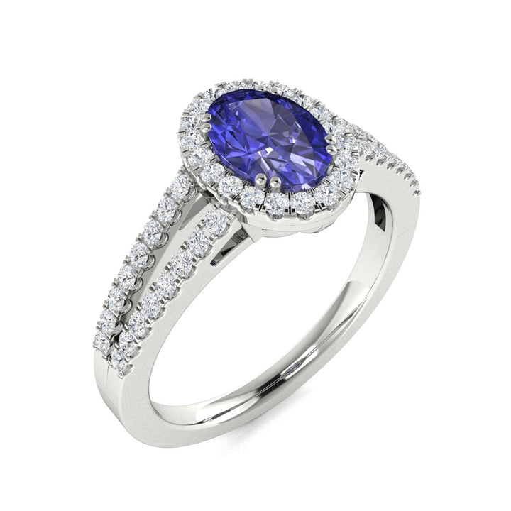 14kt Gold Oval Shaped Tanzanite and Diamond Ladies Ring (Tanzanite 0.65cts. Diamonds 0.40 cts.)
