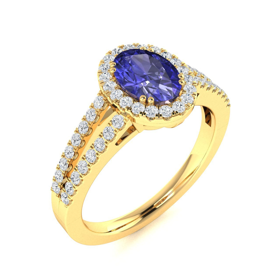 14kt Gold Oval Shaped Tanzanite and Diamond Ladies Ring (Tanzanite 0.65cts. Diamonds 0.40 cts.)