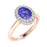 14kt Gold Oval Tanzanite and Diamond Ladies Ring (Tanzanite 1.00ct Diamonds 0.40 cts)
