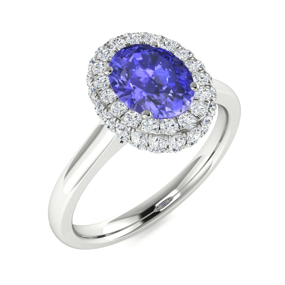 14kt Gold Oval Tanzanite and Diamond Ladies Ring (Tanzanite 1.00ct Diamonds 0.40 cts)