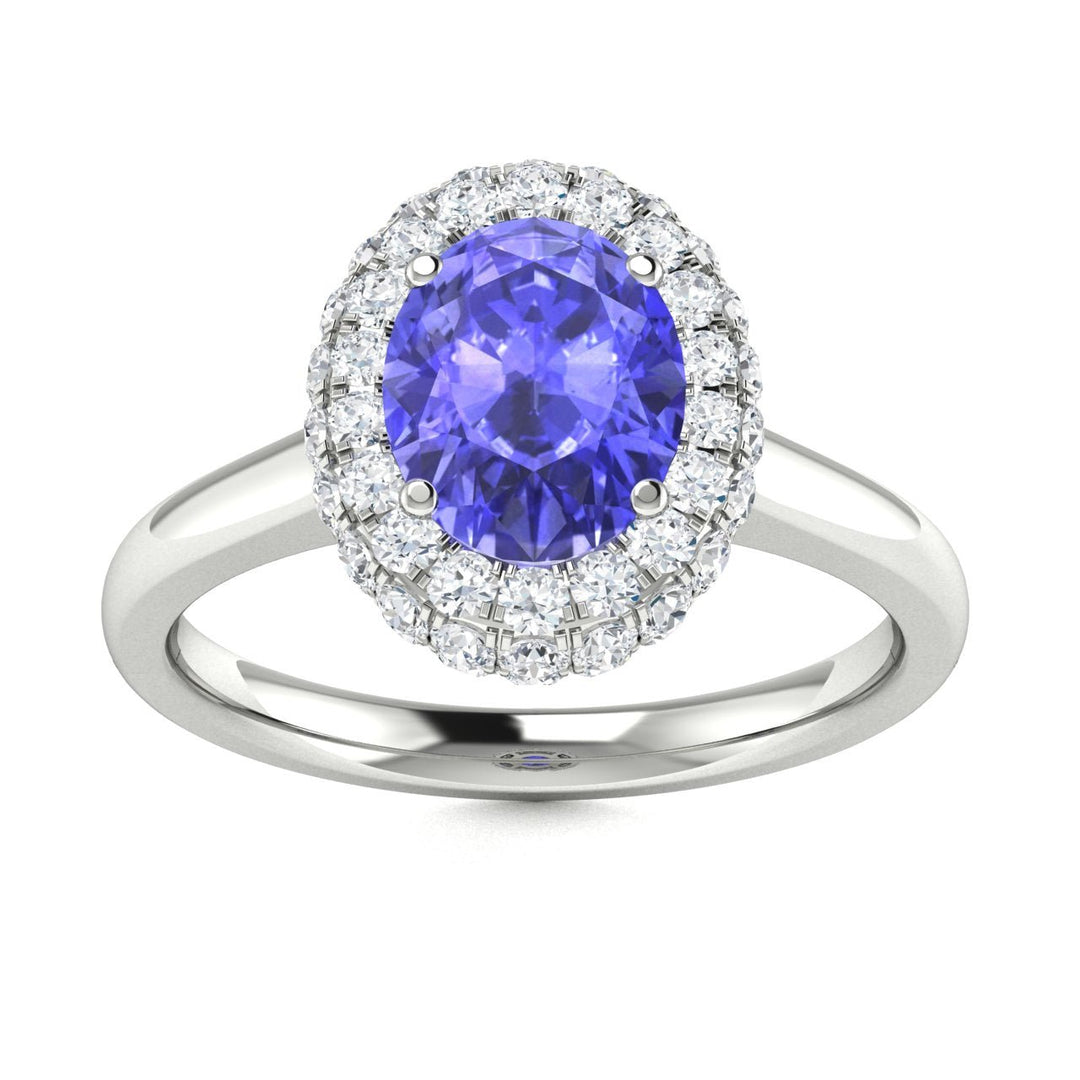 14kt Gold Oval Tanzanite and Diamond Ladies Ring (Tanzanite 1.00ct Diamonds 0.40 cts)
