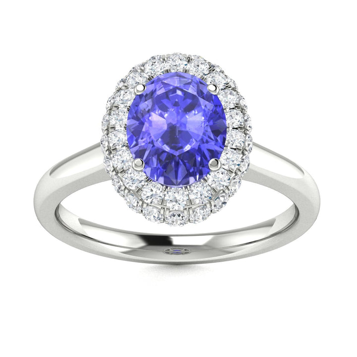 14kt Gold Oval Tanzanite and Diamond Ladies Ring (Tanzanite 1.00ct Diamonds 0.40 cts)