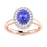 14kt Gold Oval Tanzanite and Diamond Ladies Ring (Tanzanite 1.00ct Diamonds 0.40 cts)