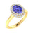 14kt Gold Oval Tanzanite and Diamond Ladies Ring (Tanzanite 1.00ct Diamonds 0.40 cts)