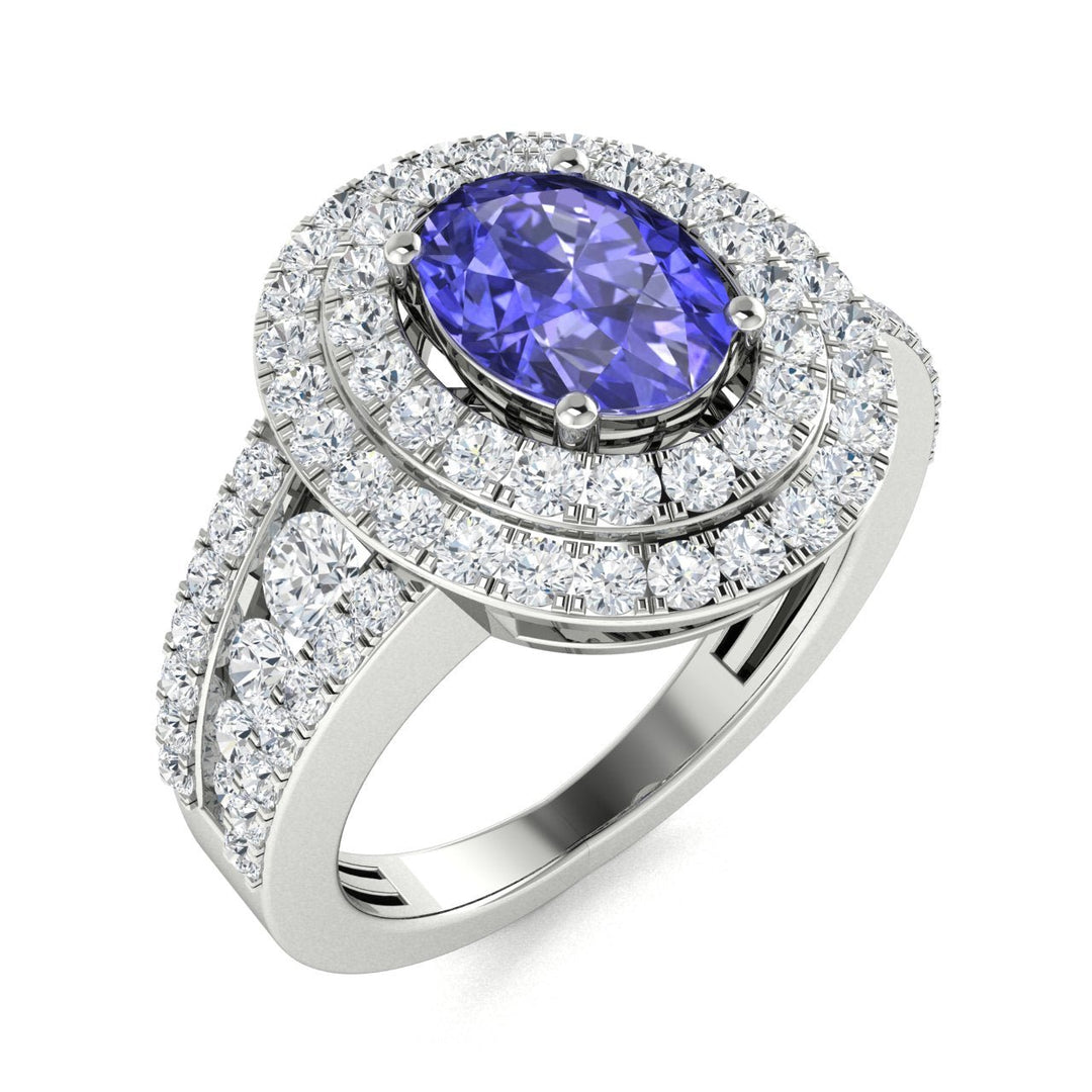 14kt Gold Oval Tanzanite and Diamond Ladies Ring (Tanzanite 2.00 cts. Diamonds 1.25 cts.)
