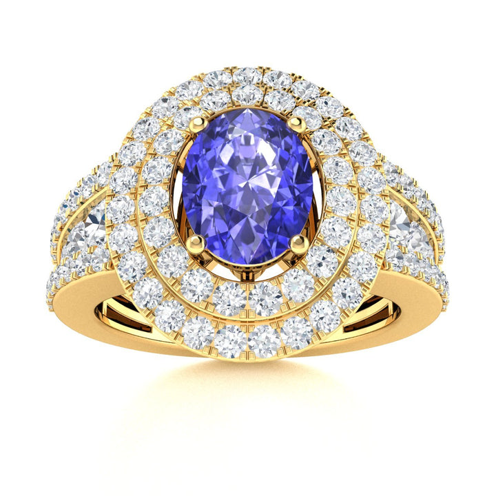 14kt Gold Oval Tanzanite and Diamond Ladies Ring (Tanzanite 2.00 cts. Diamonds 1.25 cts.)