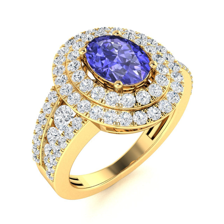 14kt Gold Oval Tanzanite and Diamond Ladies Ring (Tanzanite 2.00 cts. Diamonds 1.25 cts.)