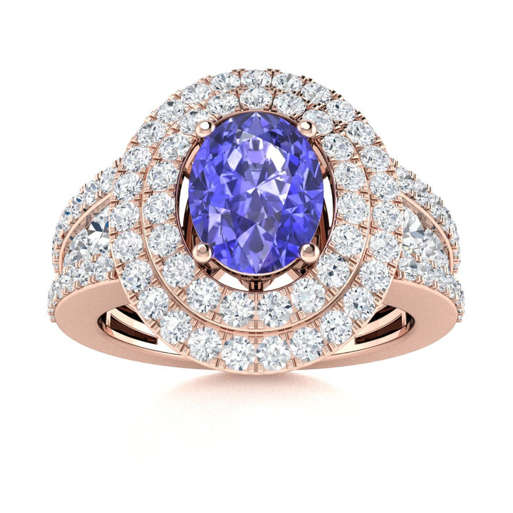 14kt Gold Oval Tanzanite and Diamond Ladies Ring (Tanzanite 2.00 cts. Diamonds 1.25 cts.)