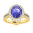 14KT Gold Oval Tanzanite and Diamond Ladies Ring (Tanzanite 2.00 cts. White Diamond 0.20 cts.)