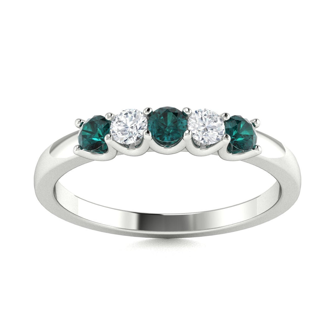 14KT Gold Round Alexandrite and Diamond Ladies Ring (Alexandrite 0.26 cts. White Diamond 0.14 cts.)