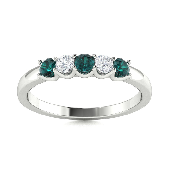 14KT Gold Round Alexandrite and Diamond Ladies Ring (Alexandrite 0.26 cts. White Diamond 0.14 cts.)