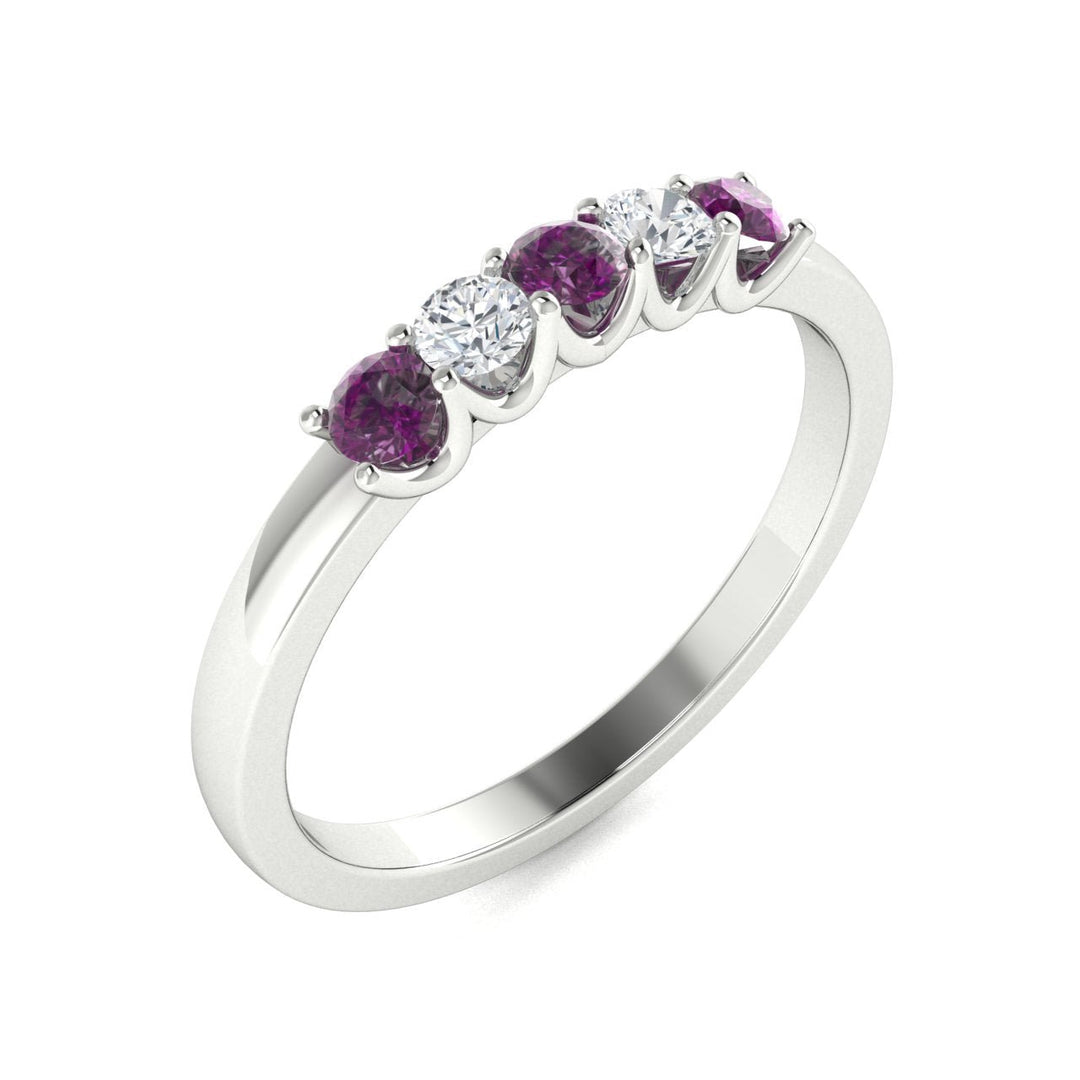 14KT Gold Round Alexandrite and Diamond Ladies Ring (Alexandrite 0.26 cts. White Diamond 0.14 cts.)