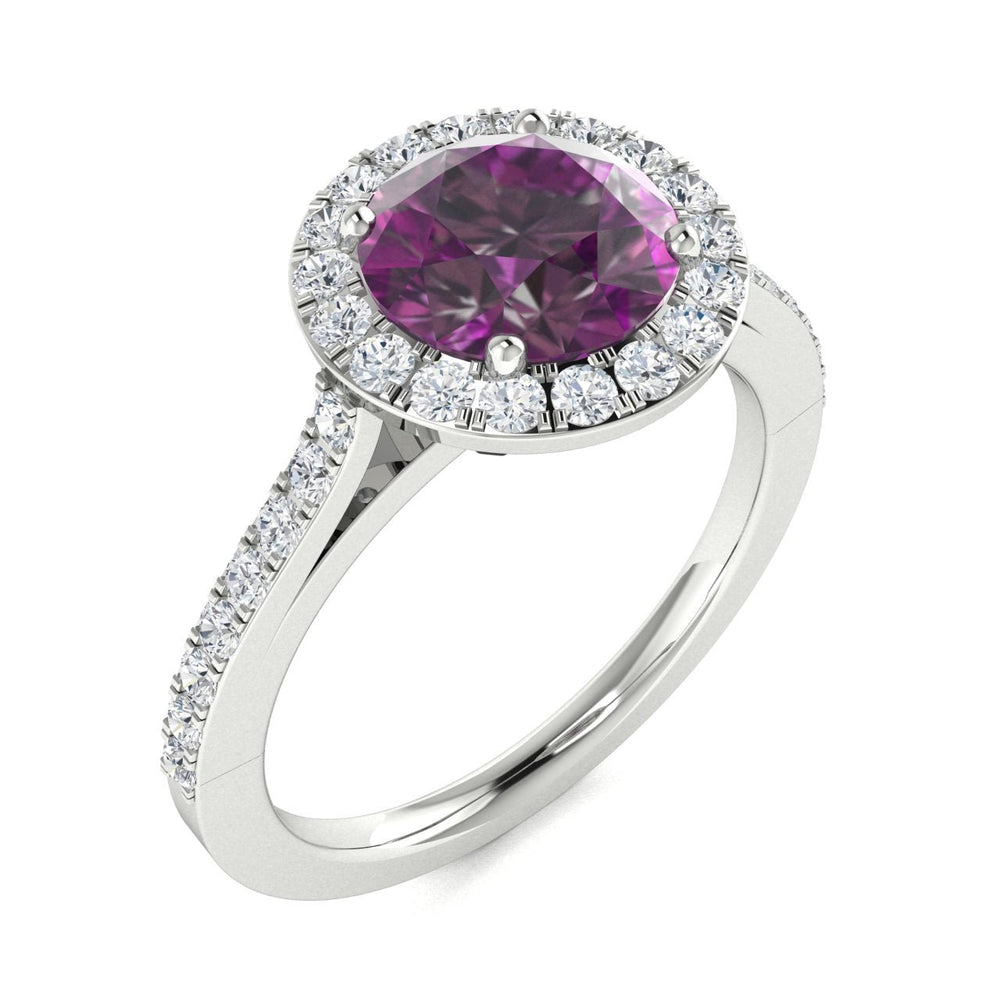 14Kt Gold Round Brilliant Cut Natural Alexandrite and Diamond Ladies Ring (Alexandrite 1.50 cts. White Diamonds 0.40 cts.)