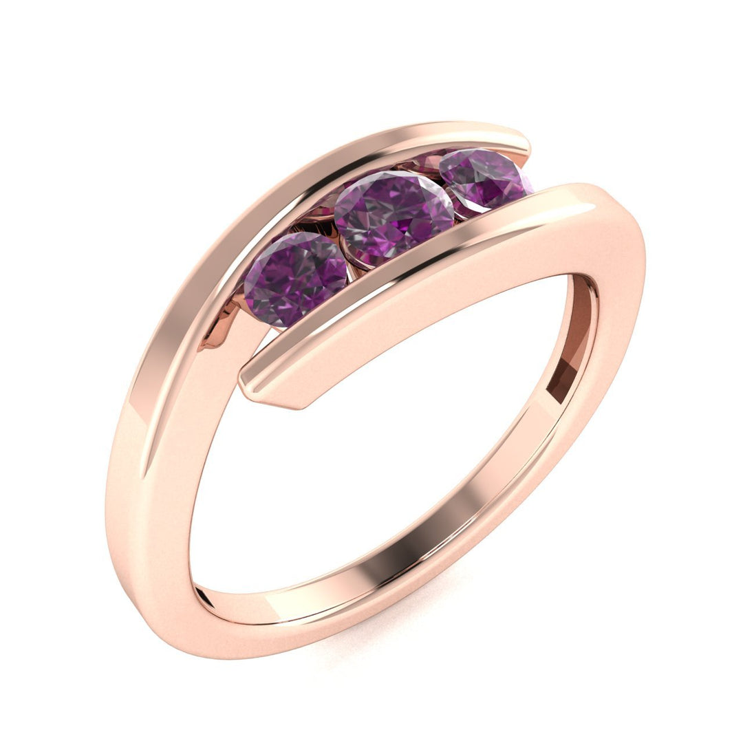 14Kt Gold Round Brilliant Cut Natural Alexandrite Ladies Ring (Alexandrite 0.45 cts.)
