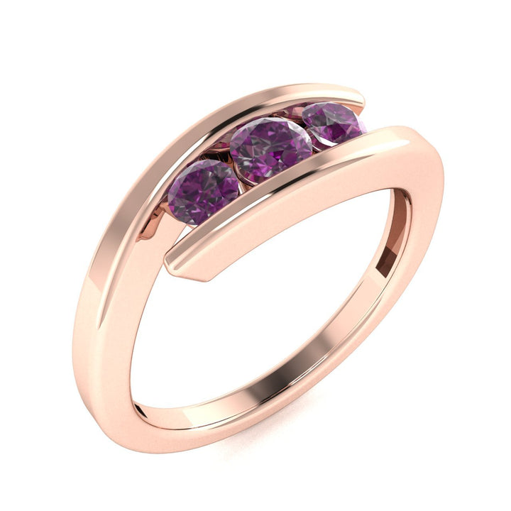 14Kt Gold Round Brilliant Cut Natural Alexandrite Ladies Ring (Alexandrite 0.45 cts.)
