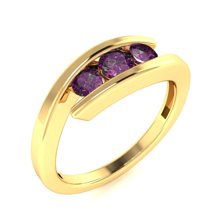 14Kt Gold Round Brilliant Cut Natural Alexandrite Ladies Ring (Alexandrite 0.45 cts.)