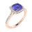 14KT Gold Round Brilliant Cut Tanzanite and Diamond Ladies Ring (Tanzanite 1.40 cts. White Diamonds 0.40 cts.)