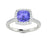 14KT Gold Round Brilliant Cut Tanzanite and Diamond Ladies Ring (Tanzanite 1.40 cts. White Diamonds 0.40 cts.)